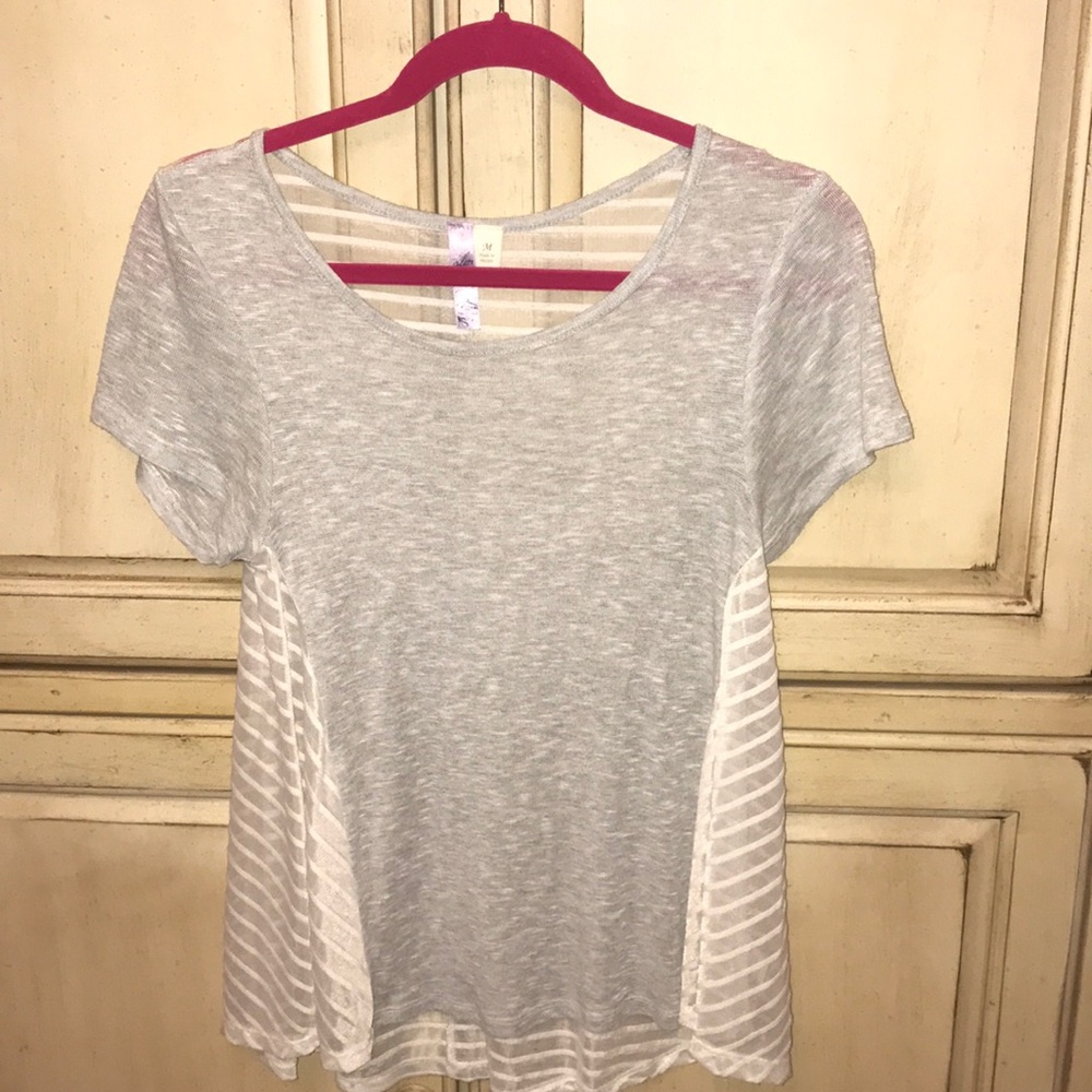 Francesca’s - Alya short-sleeve sheer back top
